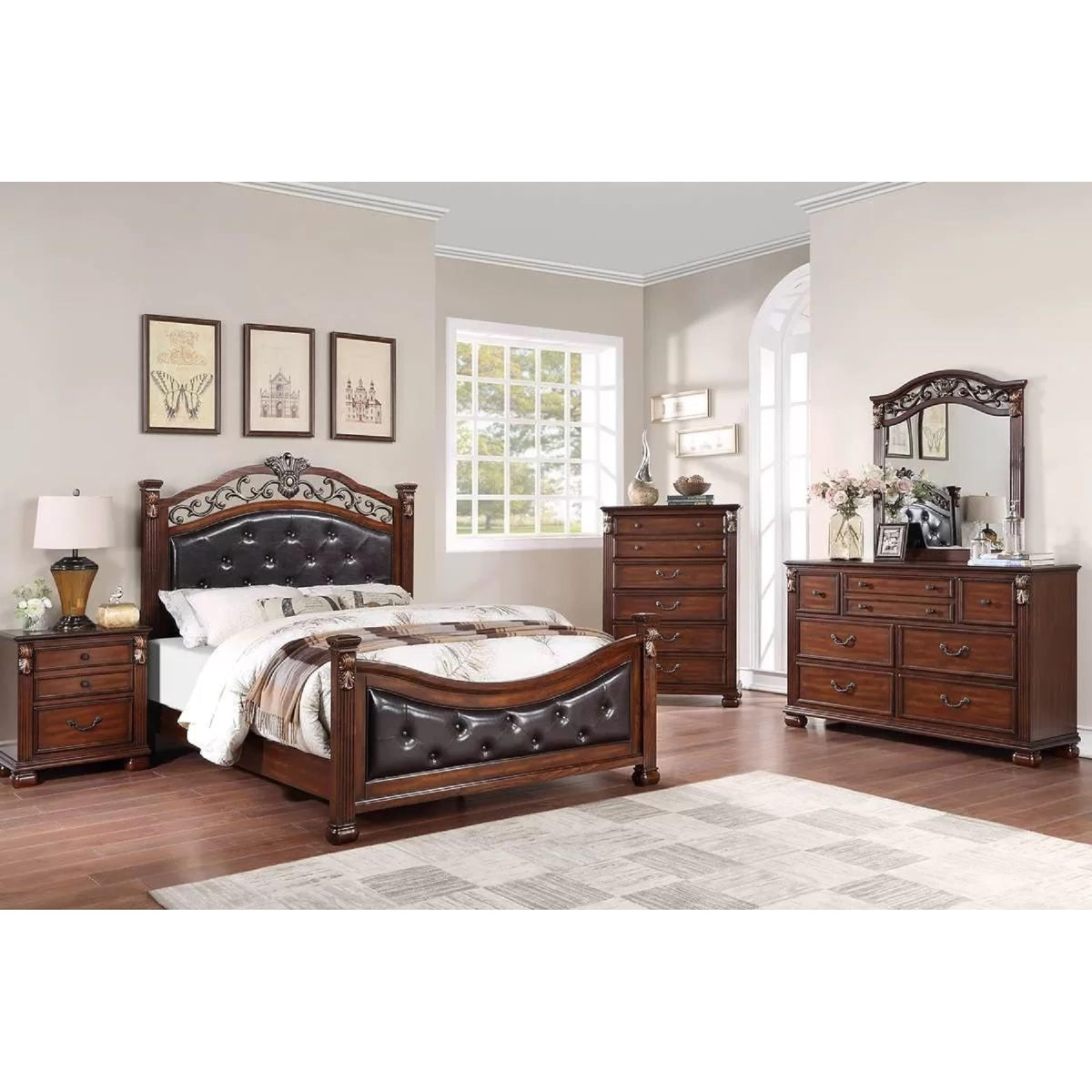 California King Button Tufted Upholstered Bed Z883