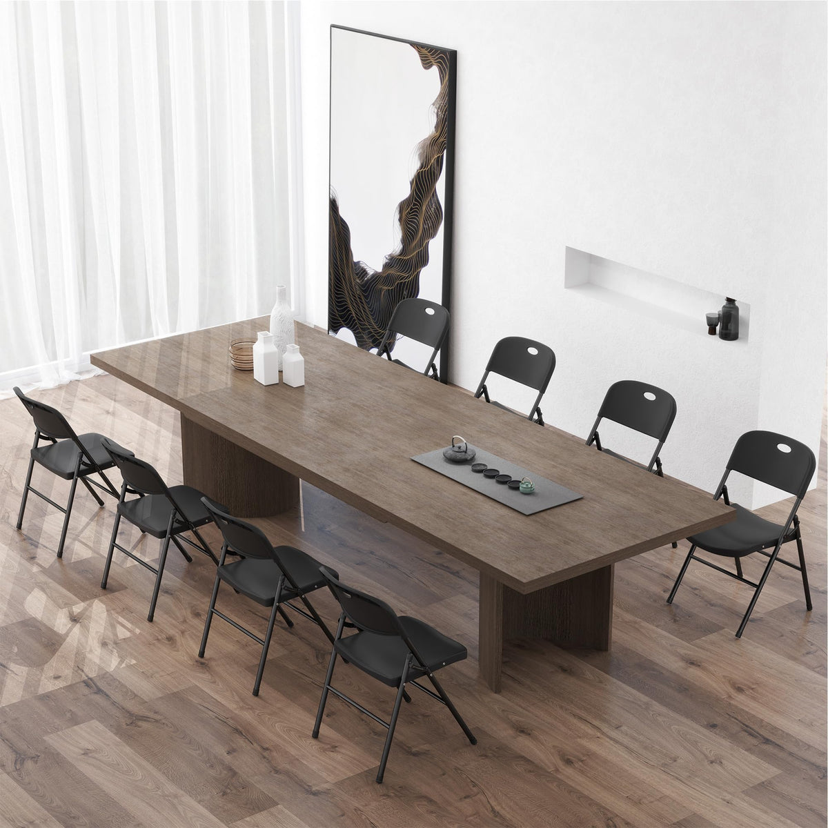 Folding Chairs Set of 10 Black P984509