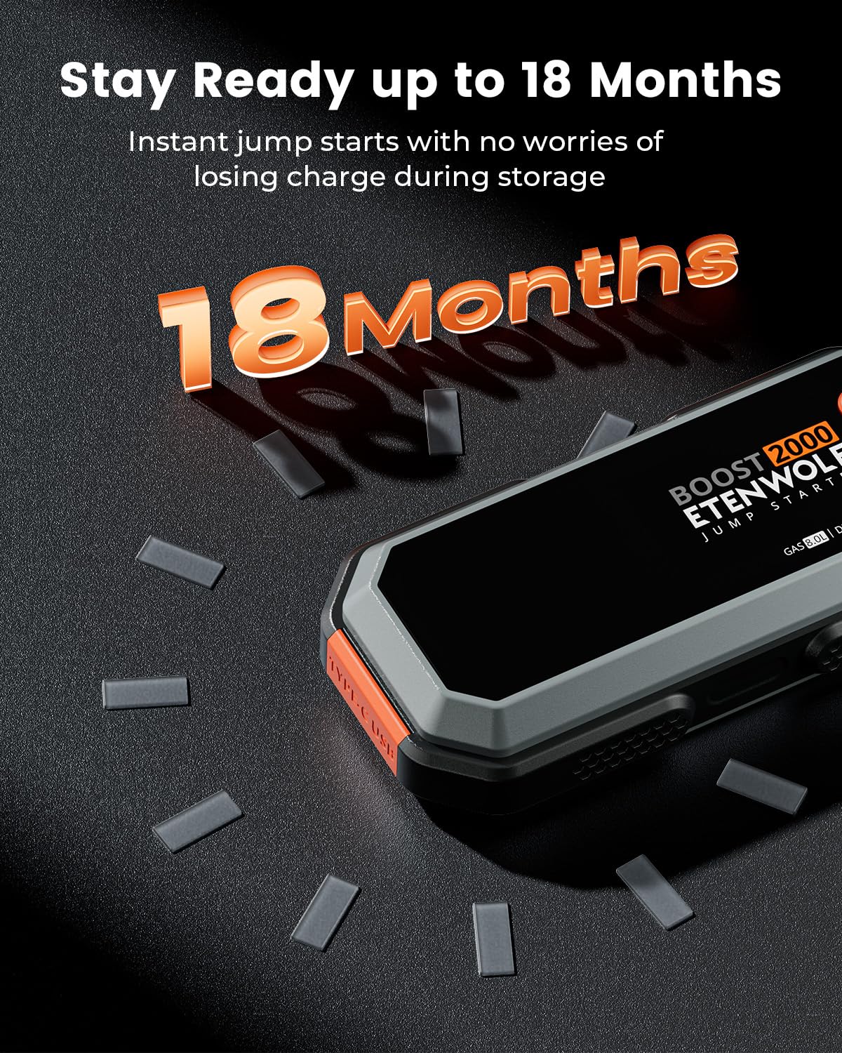 2000A Peak 12V Portable Car Battery Jump Starter Y873
