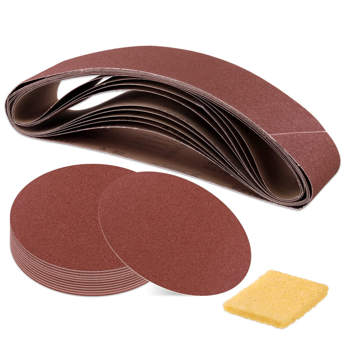 23Pcs Sanding Belts and Sanding Discs Set E293983
