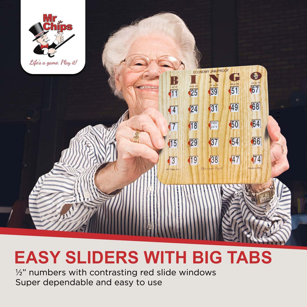 Bingo Cards with Sliding Windows 100 Pack U889
