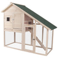55" 2-Tier Wooden Rabbit Hutch with Ramp H1012