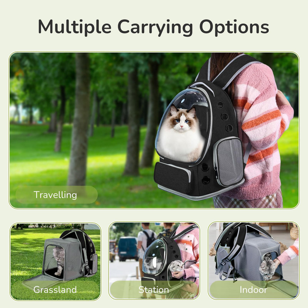 Black Expandable Cat Backpack Carrier G814