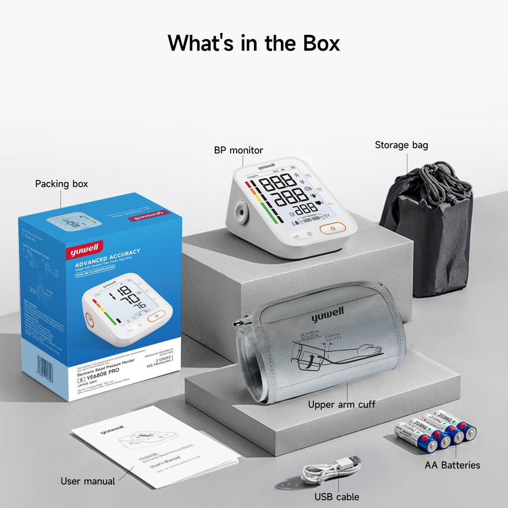 Upper Arm Blood Pressure Monitor with Adjustable Arm Cuff and Backlit Display K871713