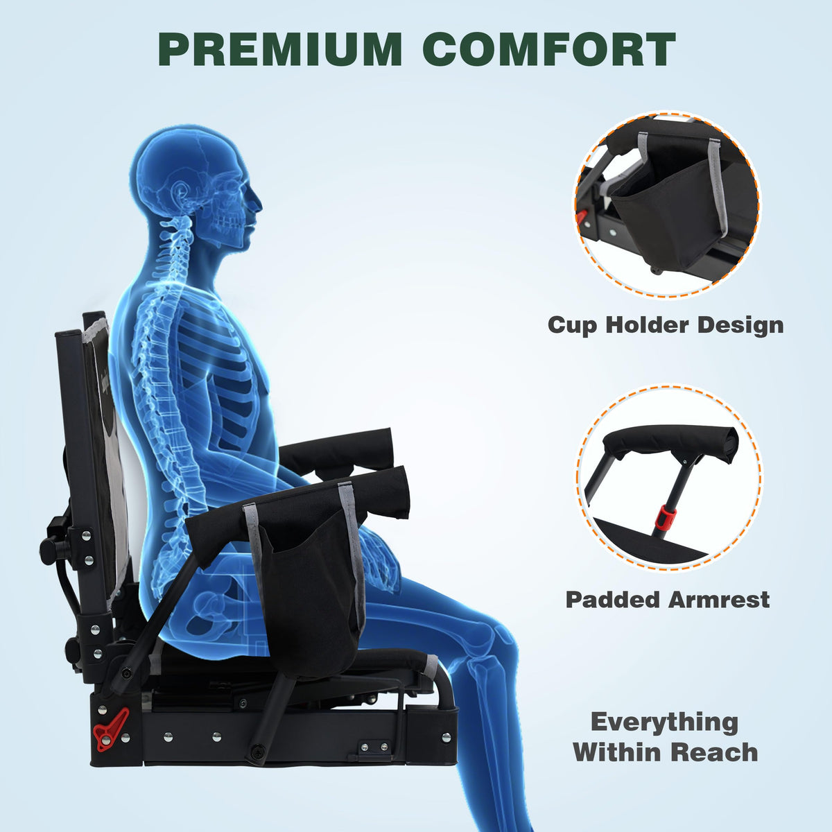 Folding Stadium Seats with Back Support and Cushion L643