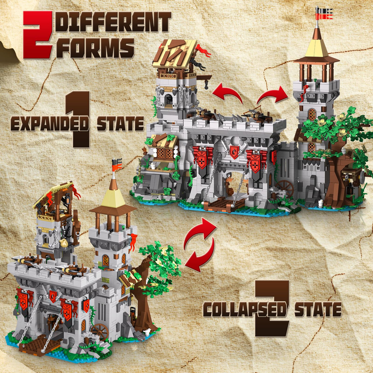 2568 PCS Medieval Castle Building Blocks Set P977596