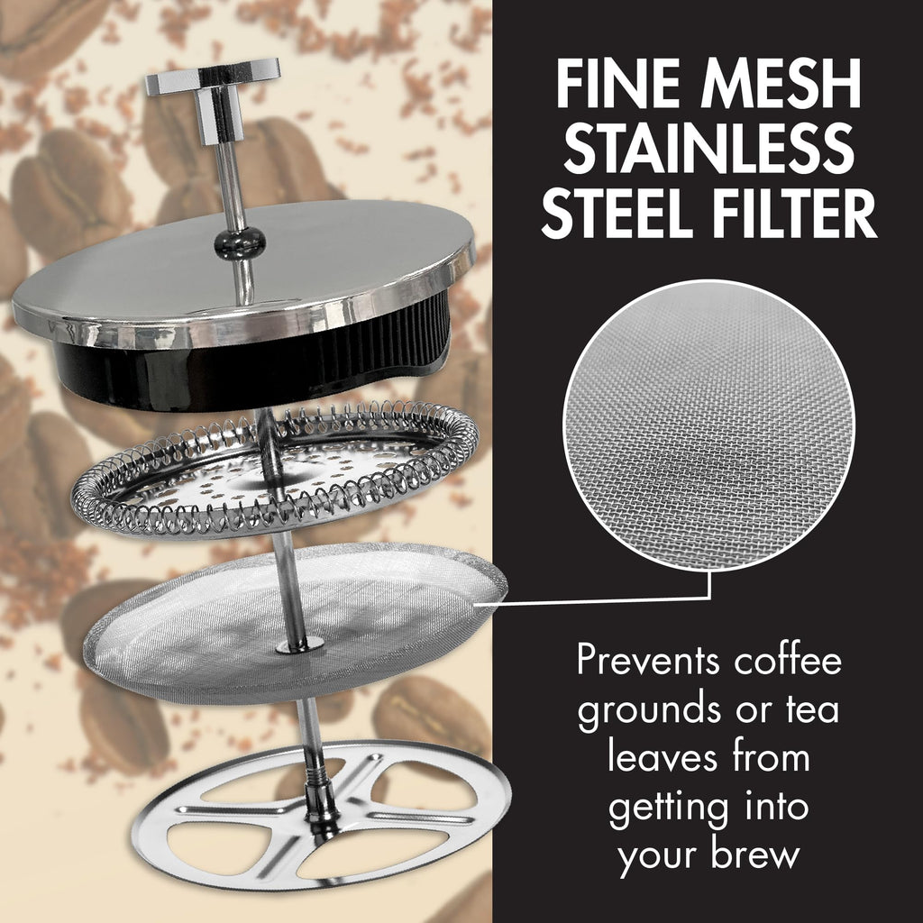 Borosilicate Glass French Press Coffee Maker 34-Ounces F3612