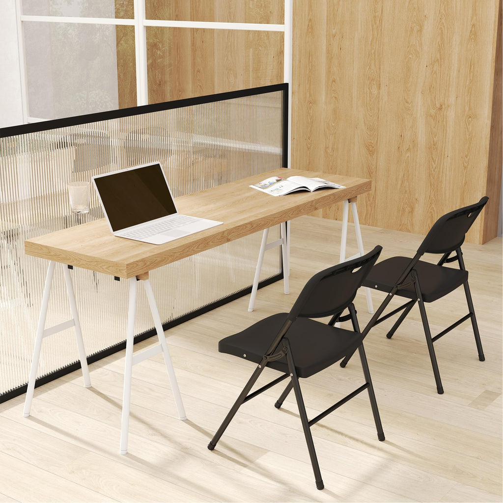 Folding Chairs Set of 10 Black P984509