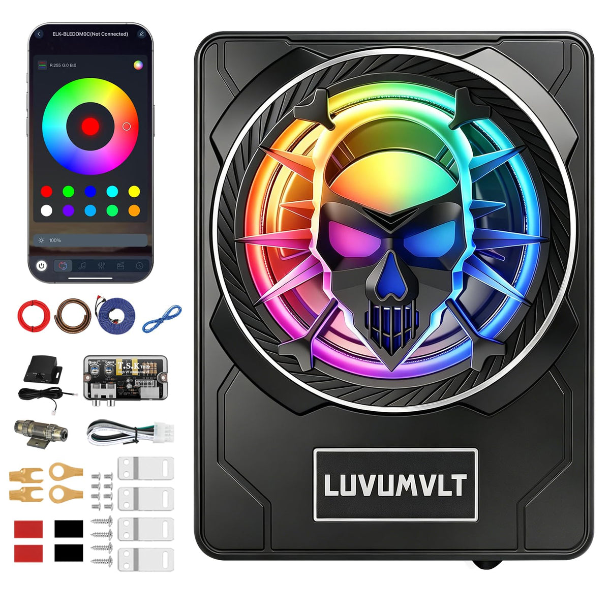 1200W 10" Slim Under Seat Car Subwoofer with Built-in Amplifier I425