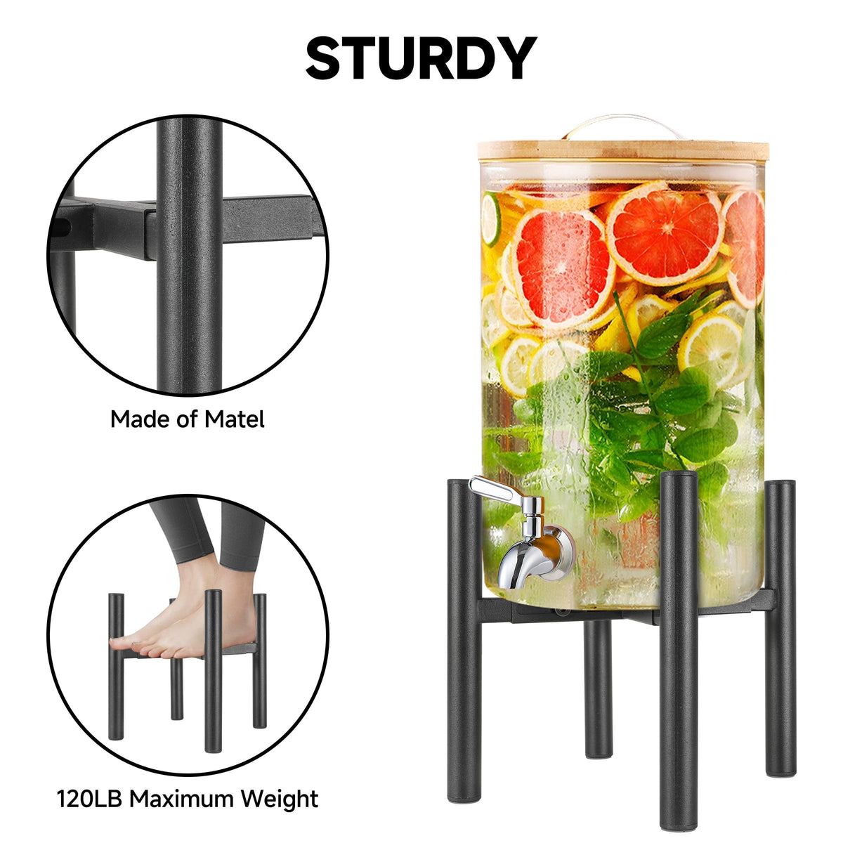 Adjustable Drink Dispenser Stand for 1-3 Gallon Container P15877