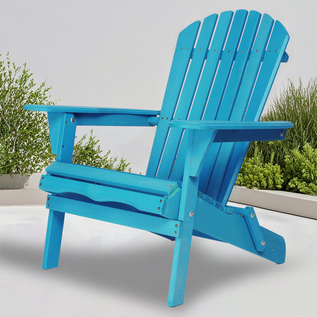 Solid Wood Folding Adirondack Chairs Set of 2 J15987