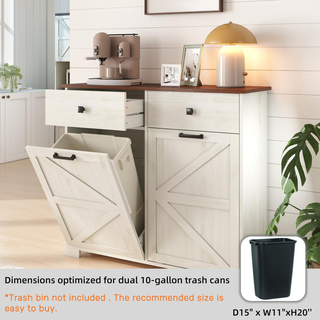 Double Tilt-Out Trash Cabinet for 2x10 Gallon Cans H701