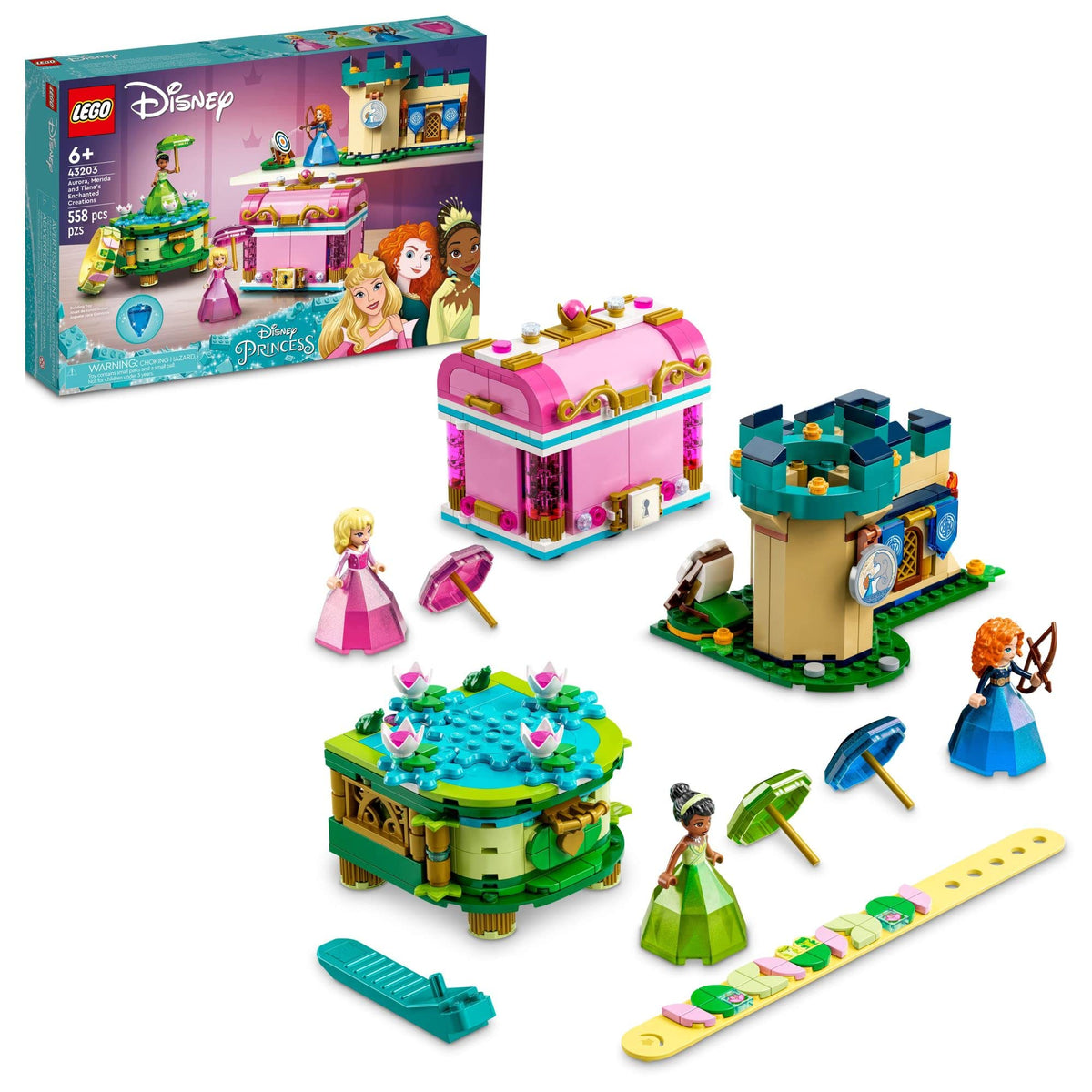 Disney Princess Diamond Dress Set with 2 Buildable Jewelry Boxes M207