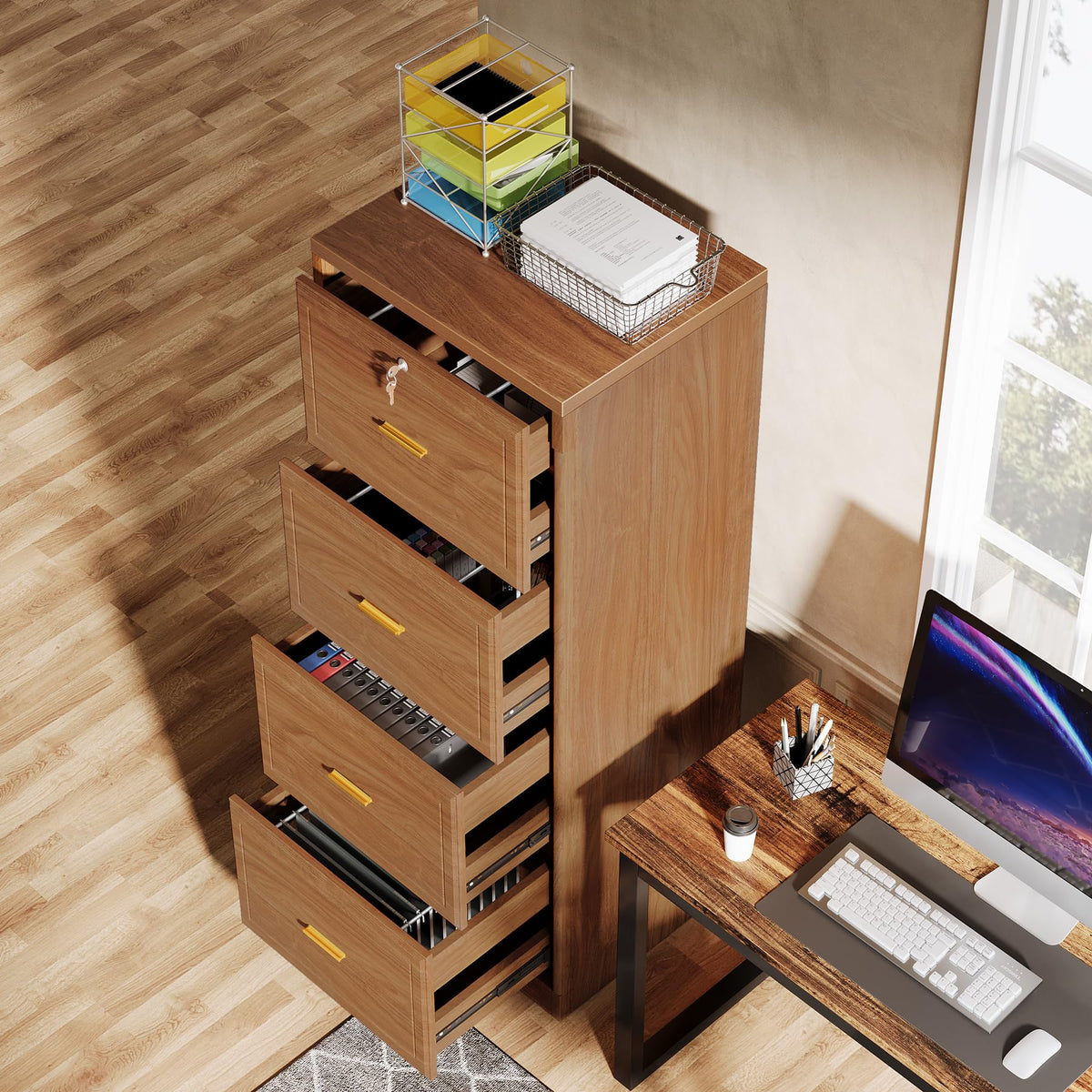 4 Drawer File Cabinet with Lock K8843
