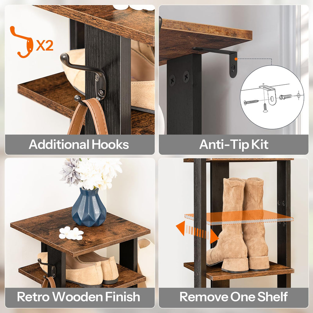 8 Tiers Vertical Wooden Shoe Rack R70173