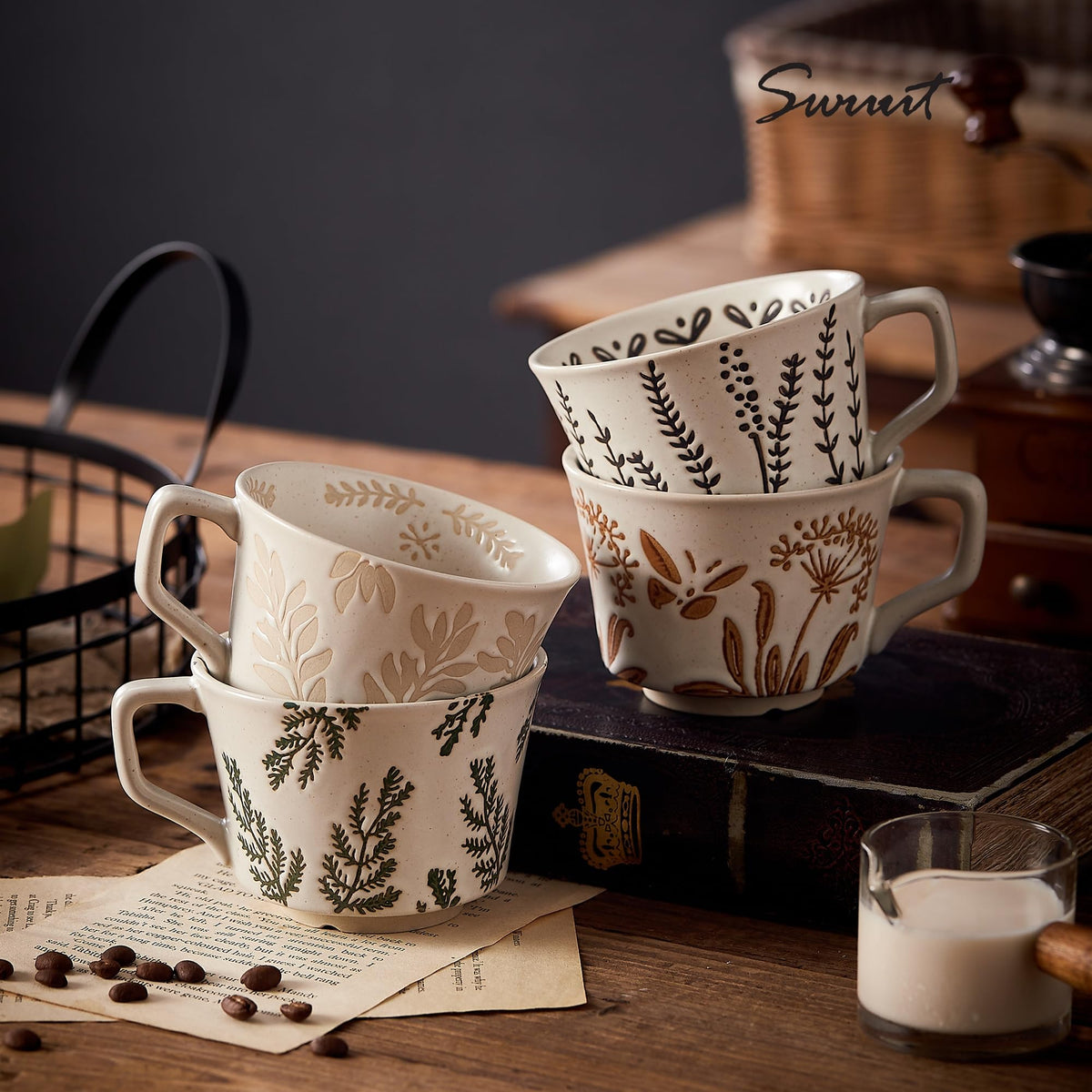 12 oz Ceramic Coffee Mug Set of 4 B502034