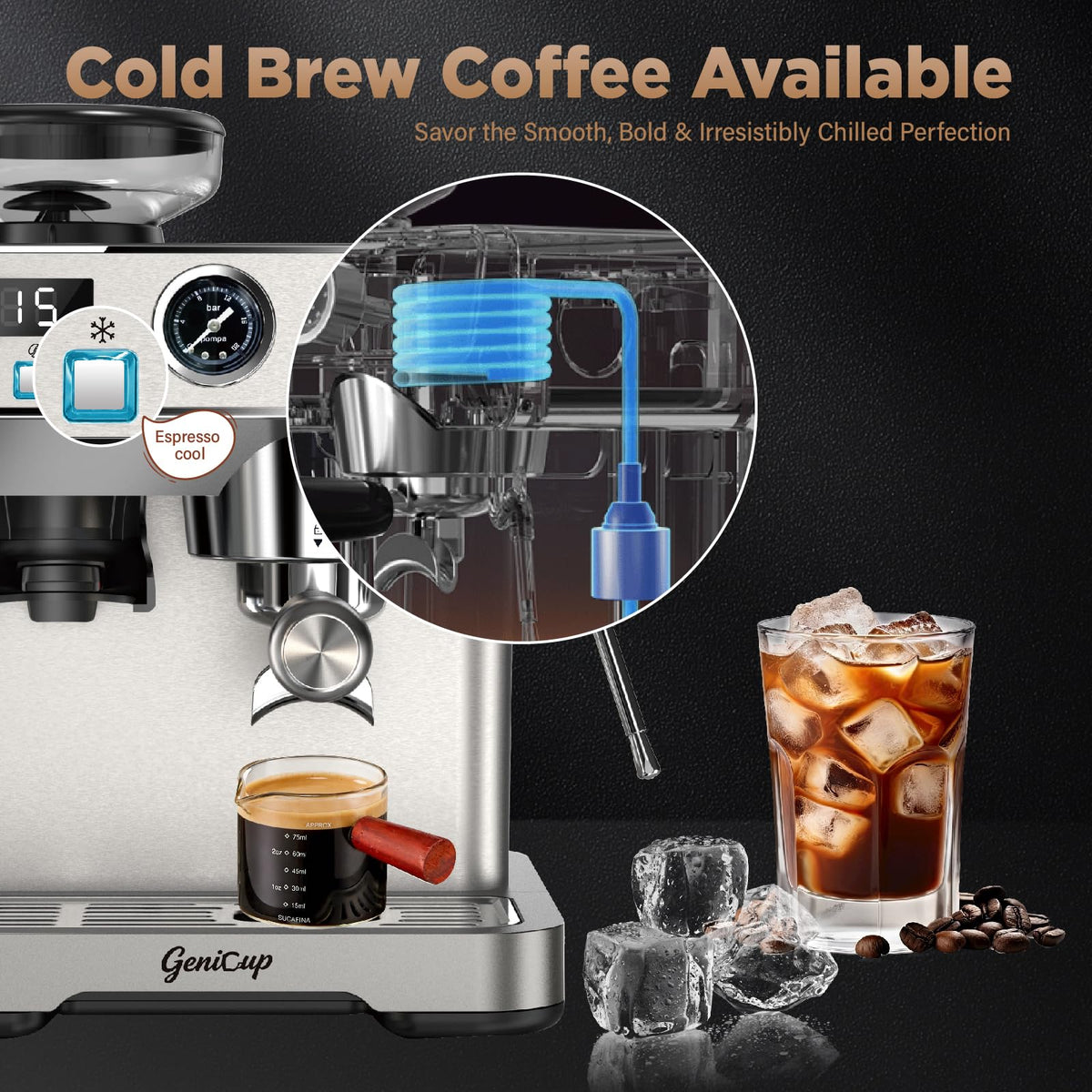 Espresso Machine with Grinder 20 Bar 68oz Water Tank F291002