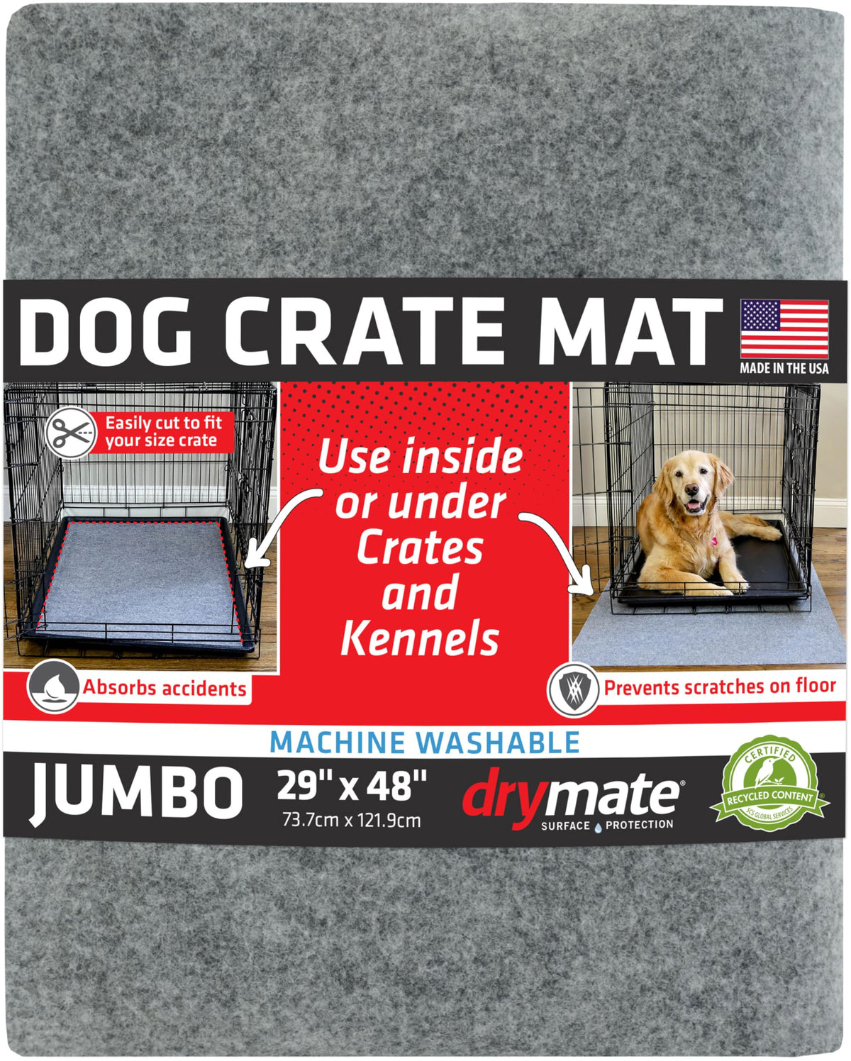 Waterproof Non-Slip Washable Dog Crate Mat Liner 29"x48" I486084